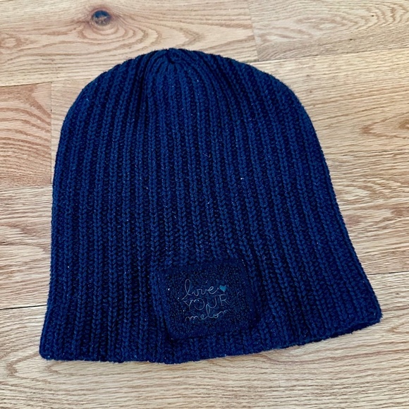 Love Your Melon Accessories - Love Your Melon Black Chenille Patch Beanie